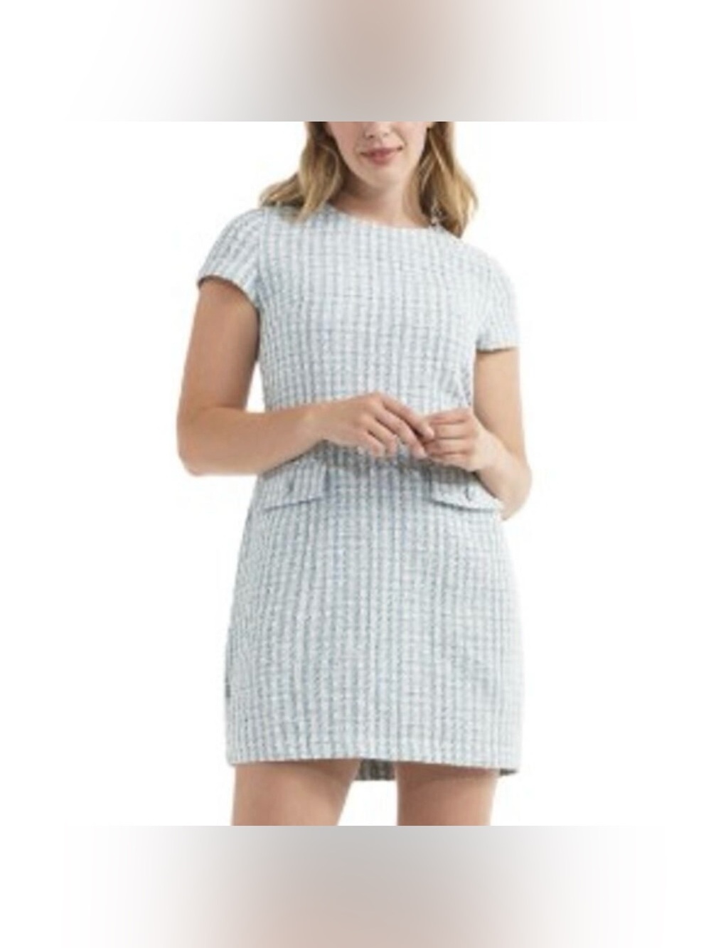 NWT Hermoza Paola Light Blue Tweed Mini Dress
